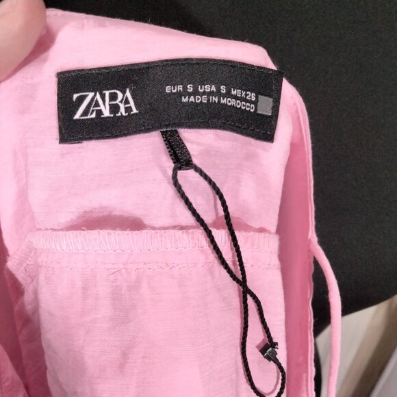 NWOT Zara Ruffle Babydoll Top Sz S Fairy Boho Y2K Baby Pink Romantic Coquette - Picture 5 of 6